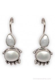 Silverwala Princess Delight Pearl Silver Drop Earring